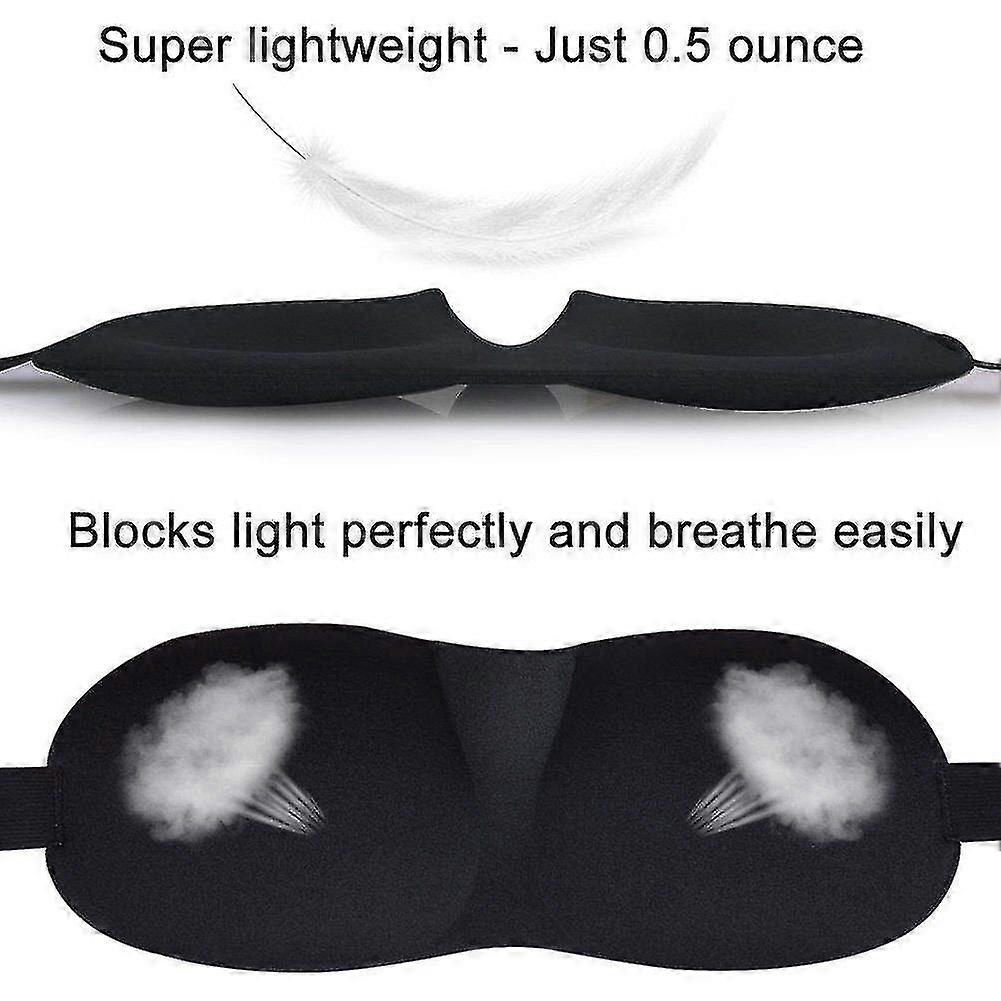 3pcs Sleep Mask, Lightweight And Comfortable, Super Soft, Adjustable 3d Contoured Eye Mask For Sleep