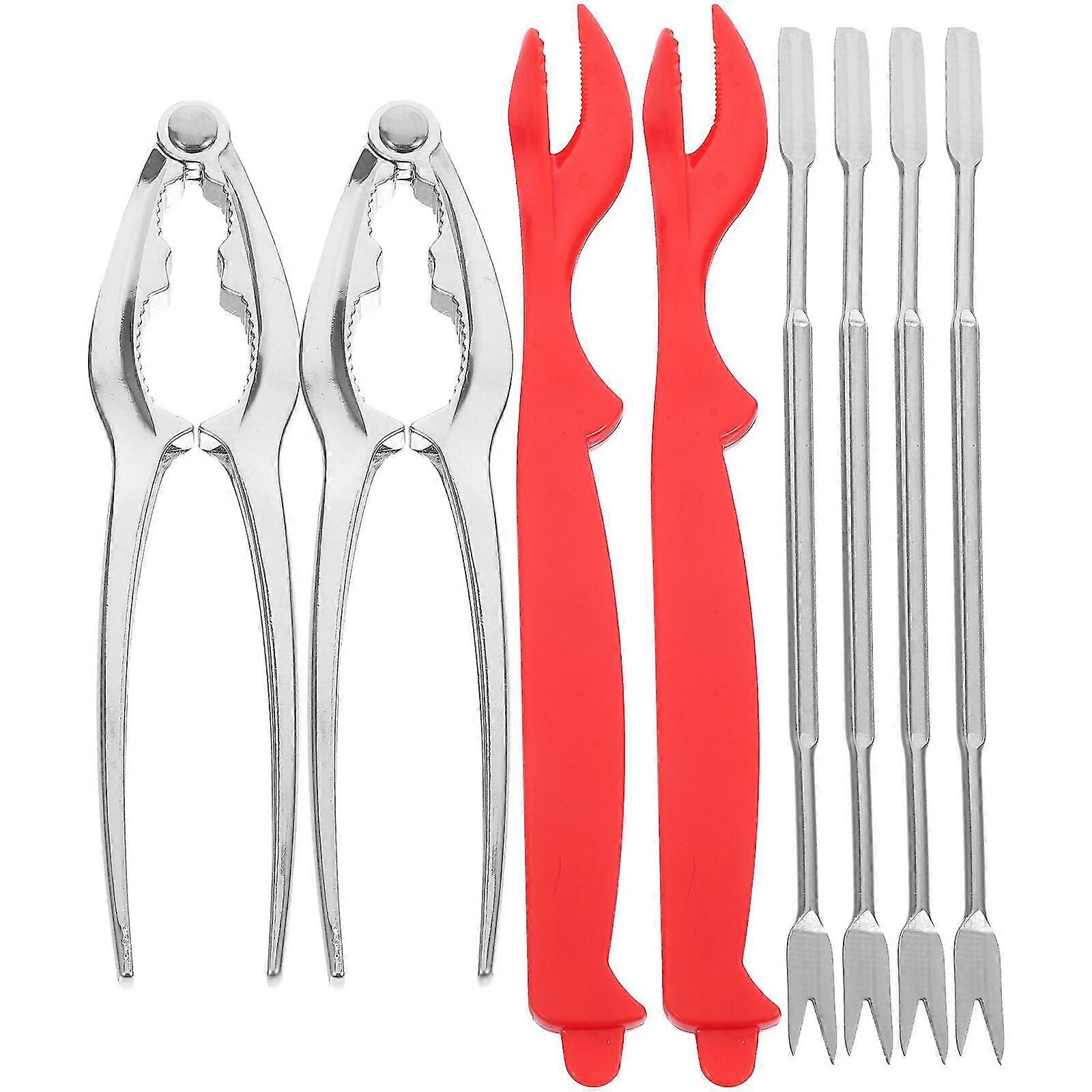 1 Set 8Pcs Crab Crackers Seafood Forks Crab Picks Tool Kit (Assorted Color)