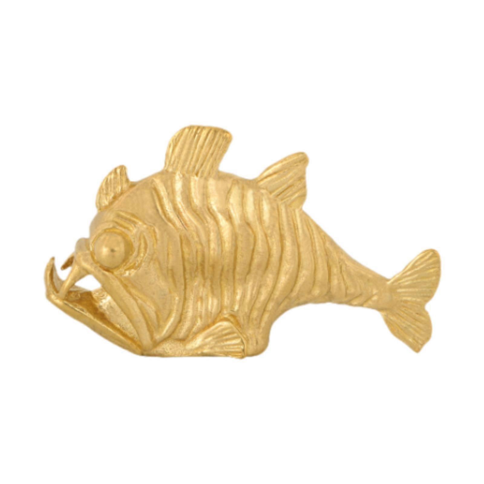 Messing Fisk Håndtak Dekorativ Trekk Skap Knott For Port Bad Stue Gylden
