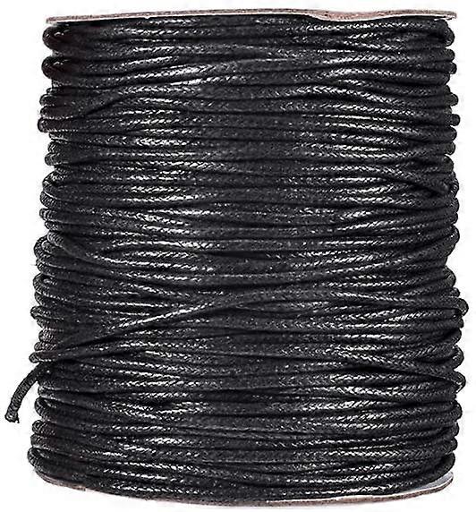 2mm Black Waxed Cord,100 Yards