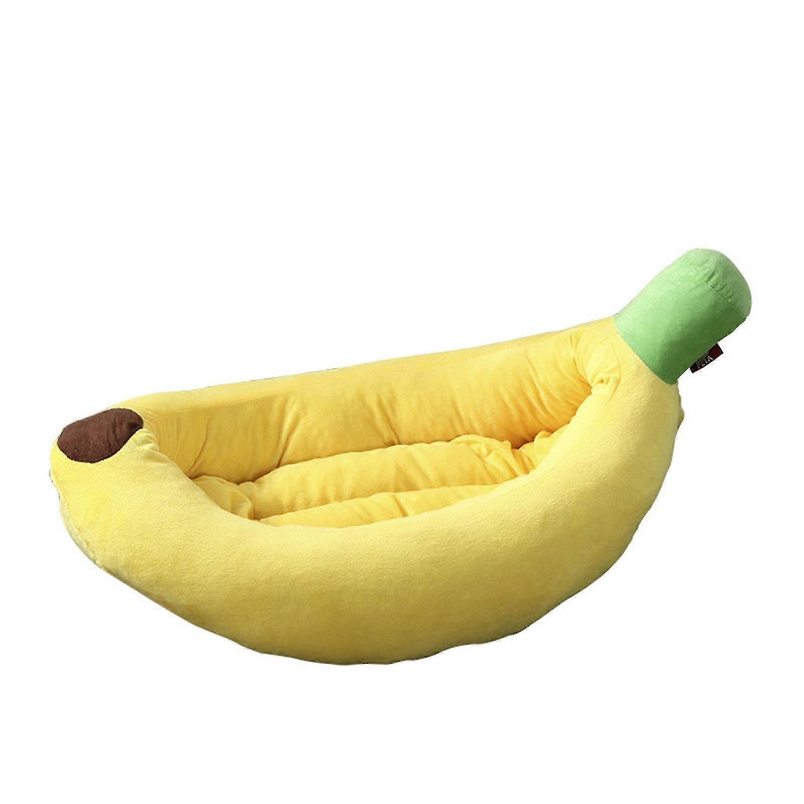 Soft Skin Friendly Cartoon Banana Shape Pet Cushion Bed for Puppy Cat - Removable Washable Nest
