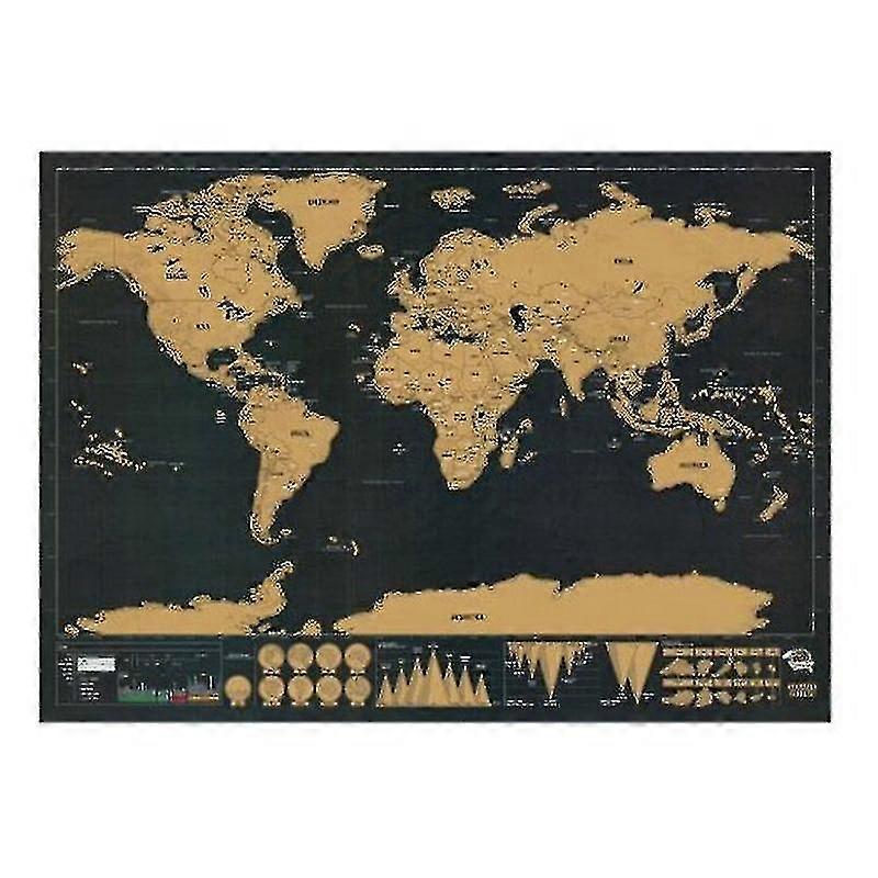 Black Luxury Edition Scratch World Map 82.5 X 59.4cm-ZZY
