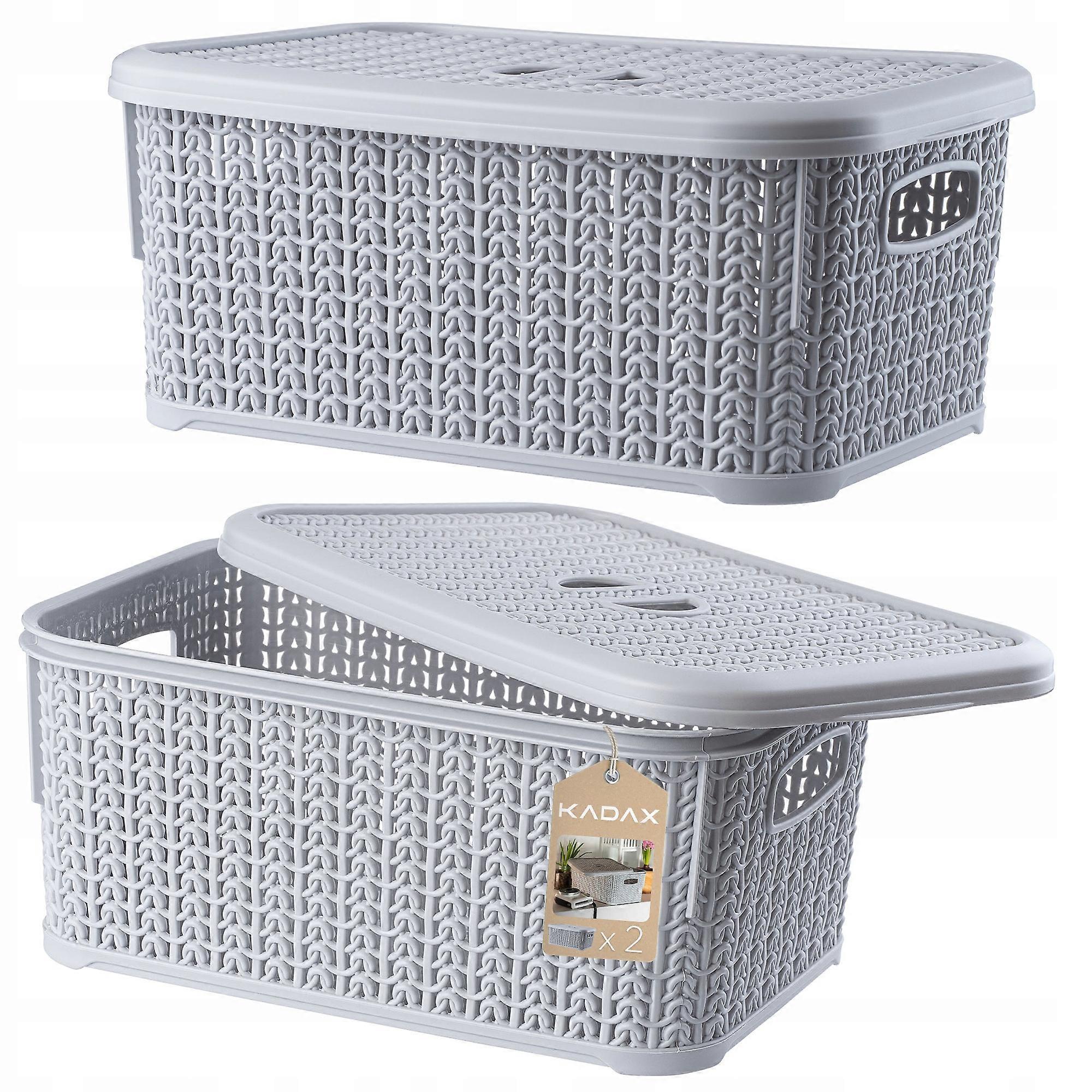 KADAX Korg 6L Behållare med Lock Grå 2st