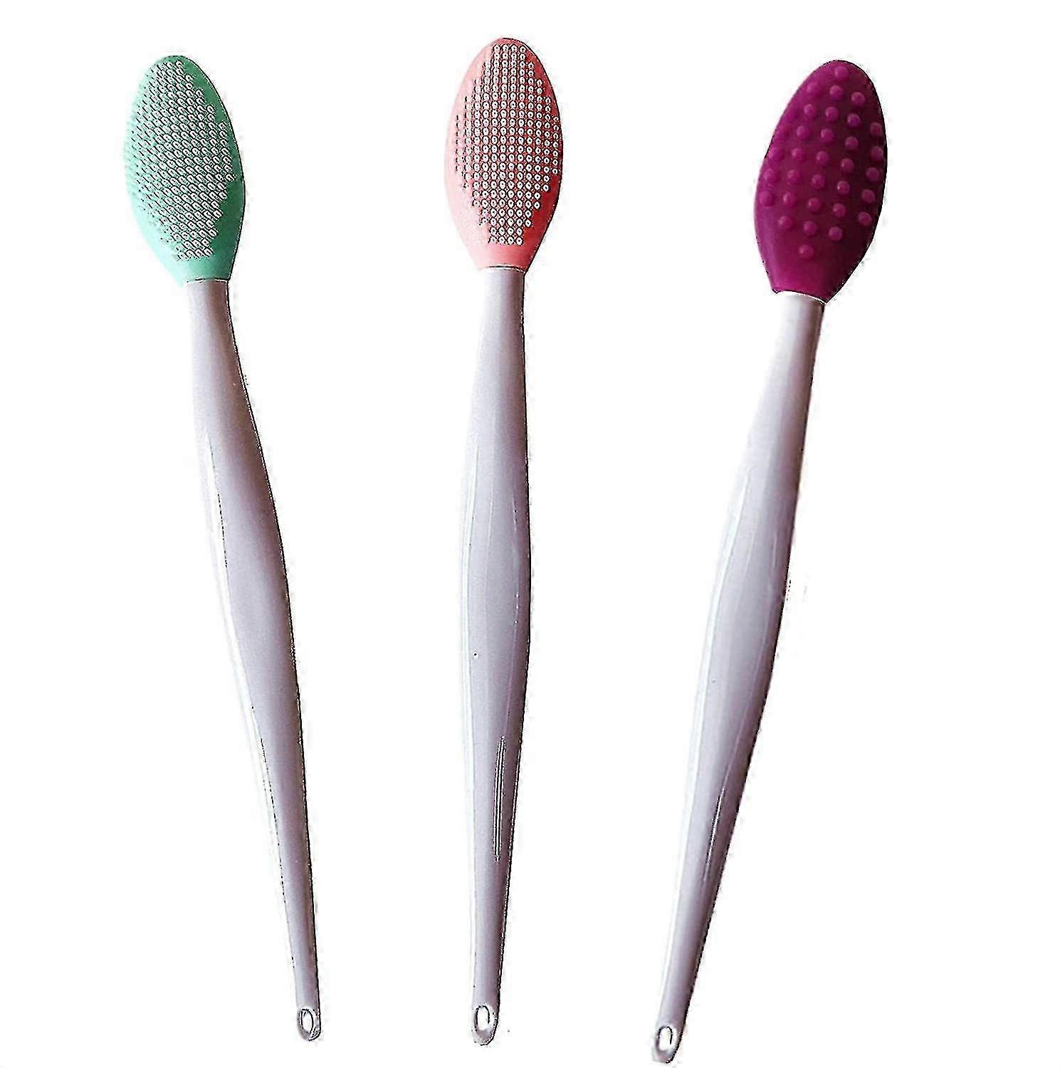 3 Pcs Lip Scrub Brush, Double-sided Silicone Exfoliating Lip Brush, Exfoliating Brush For Men Women Lip Brush Mini Exfoliating Lip Brush Lip Lightenin