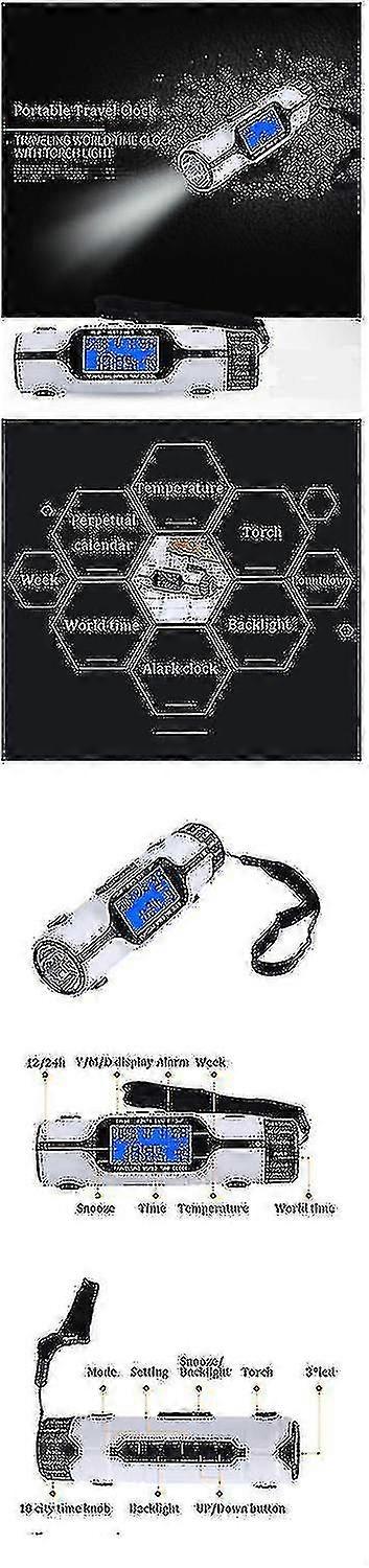 Portable Travel Alarm C Electronic Funct Led Lcd Display