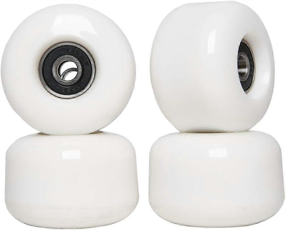 Σετ τροχών και ρουλεμάν Skateboard 54mm (σετ των 4), λευκό