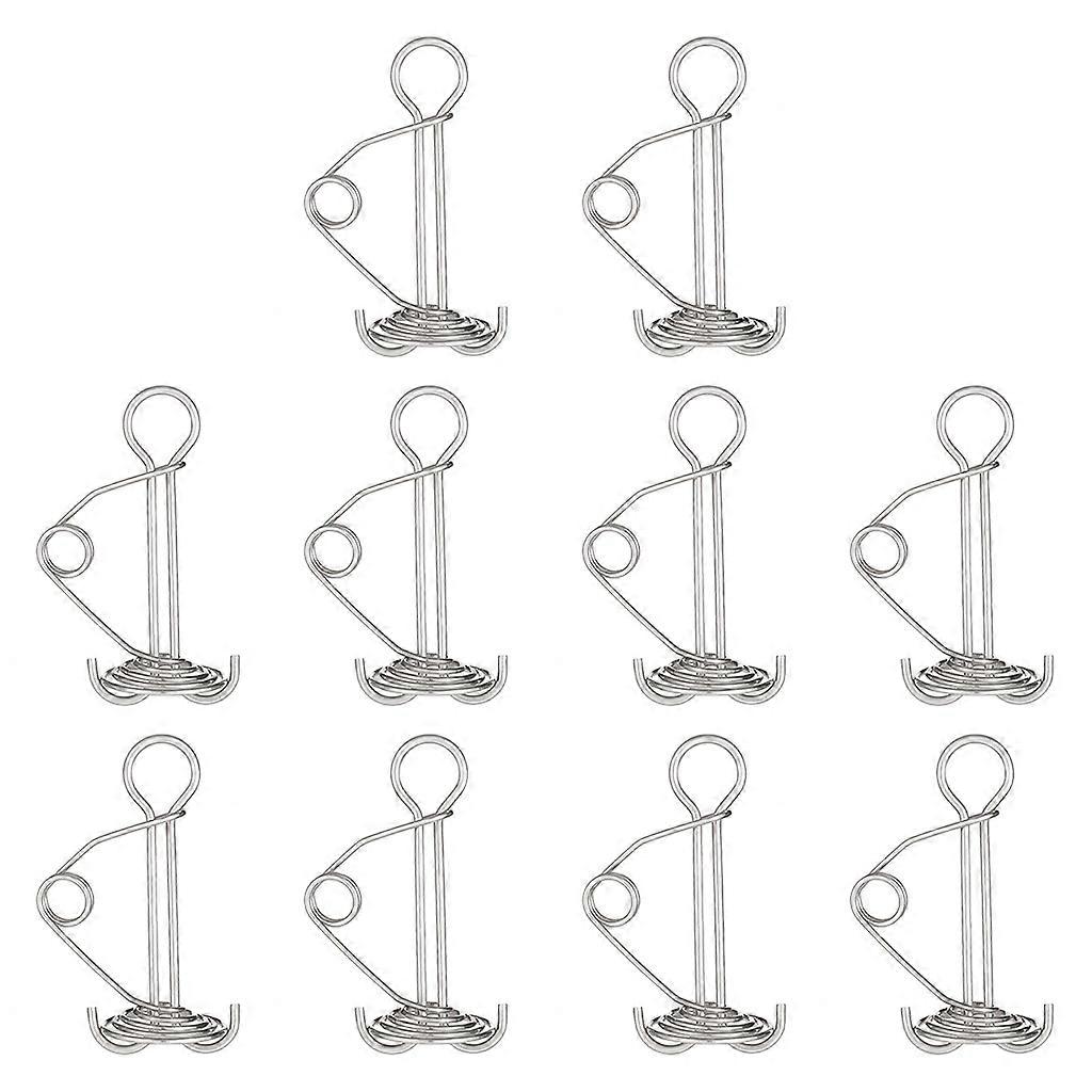 10pcs Hiking Deck Anchor Pegs With Spring Buckle Double Ring Portable Windproof