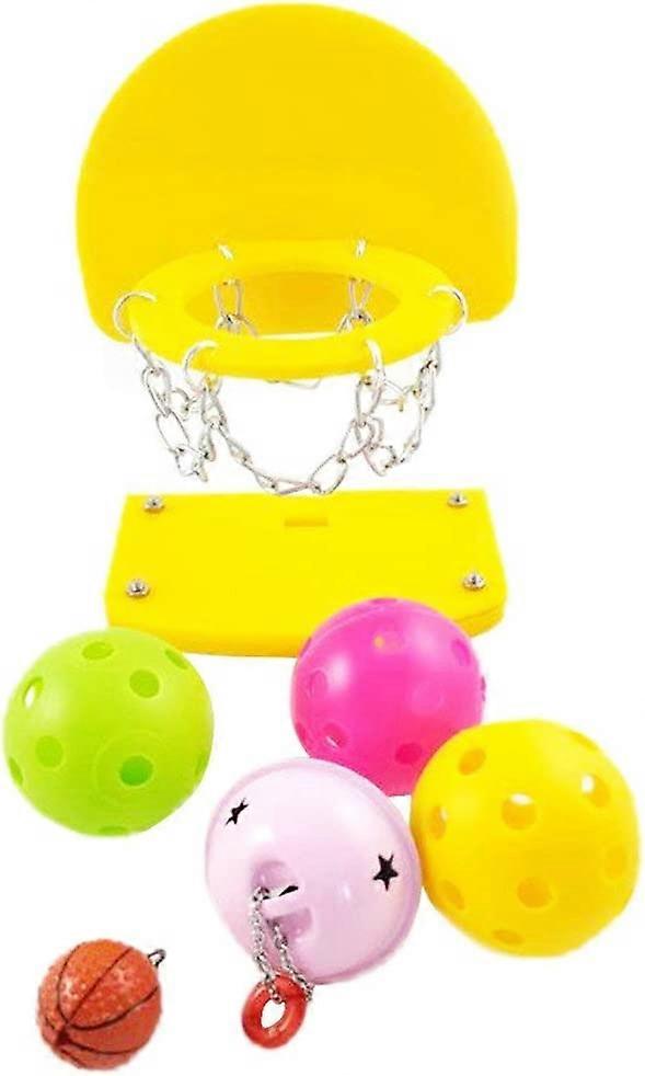 Mini Basketball Set Mini Basketball Stands Hoop Bird Basketball Game Desktop Table Bird Educational Intelligence Training Toy for Macaw African Greys 