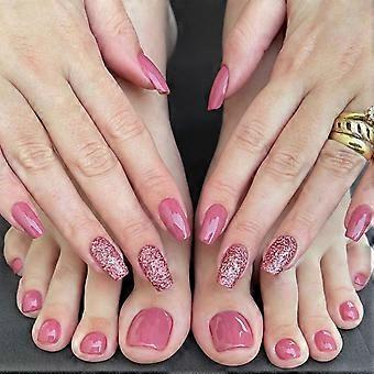 French Tips Press On Nails Mandel Knstliche Ngel Acryl Falsche Zehen Ngel  | Fruugo DE
