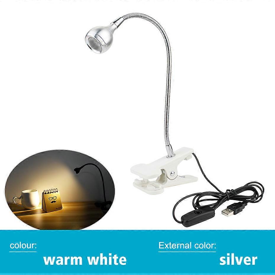 USB LED Desk Lamp with Clip, Flexible Table Lamp for Reading Books, Studying, Office, Bedside Work, Night Light for Kids, Home, DC 5V
