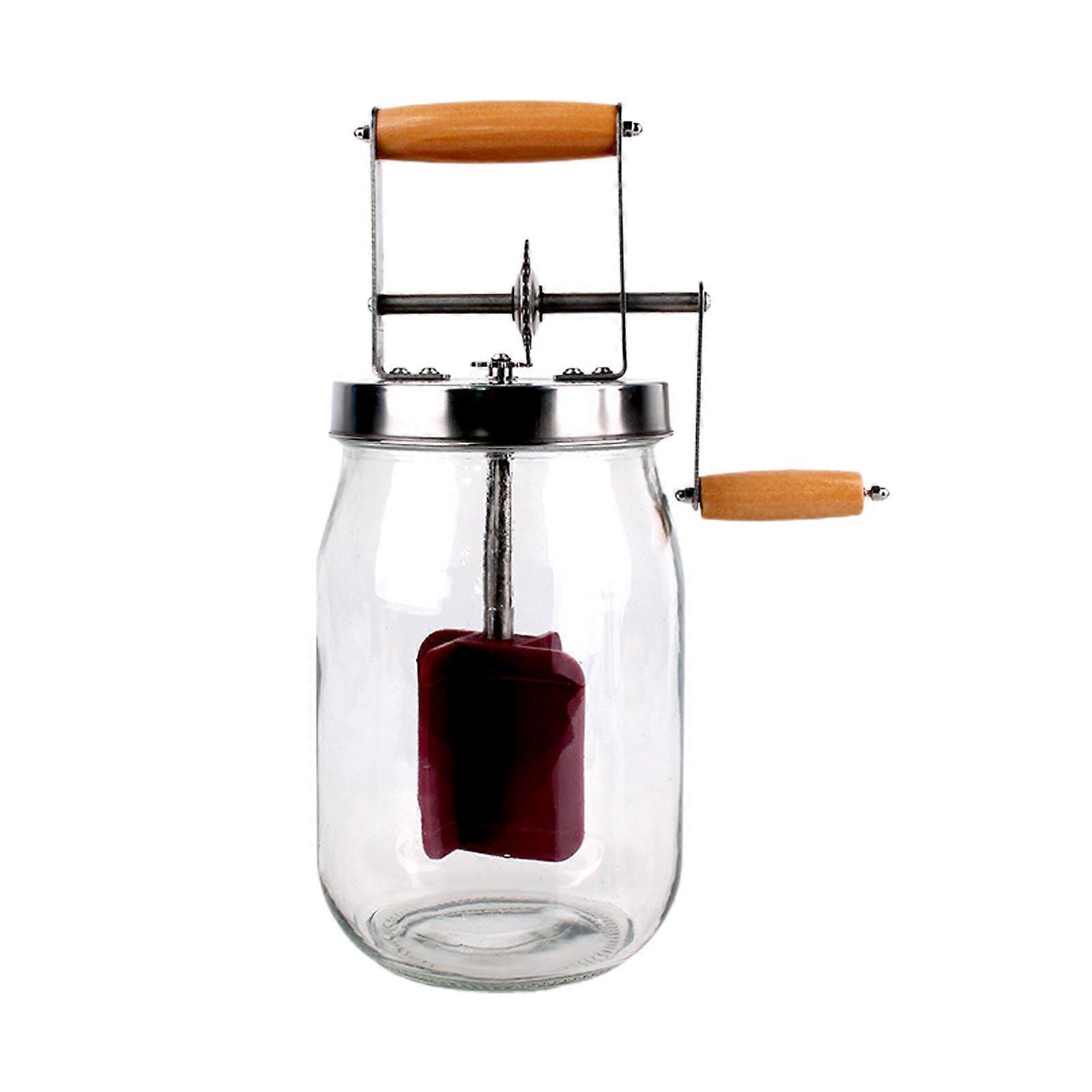 Best discount-Hand Crank Butter Churner- Manual Butter Maker- Beech Wood BUTTER PADDLES INCLUDED. Create Delicious Homemade Butter With Your Own Hand