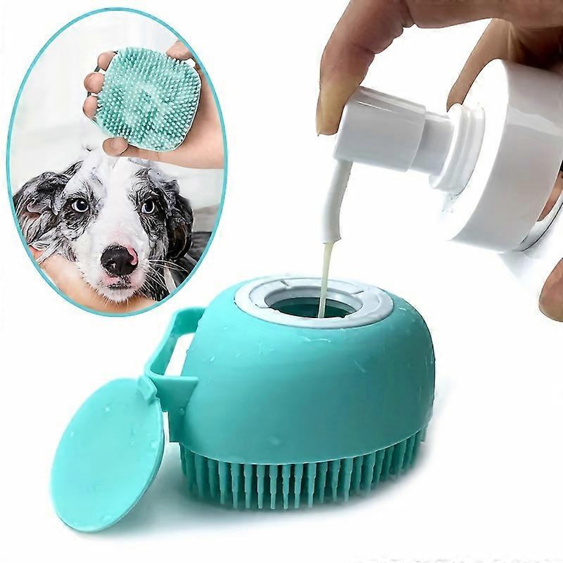 New style Soothing Pet Grooming Brush - Soft Silicone Massage for Relaxing Baths, Built-in Shampoo Storage, Dual-Purpose Tool for Dogs & Cats