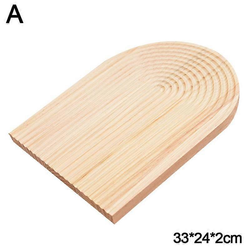Water Ripple Tray Wooden Dessert Bread Plate Wooden Chopping Board Coffee Cup Tray Aromatherapy Ins Wind Wood Tray