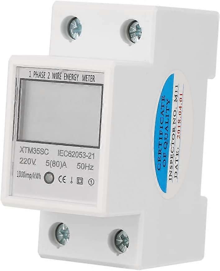 Digital Electricity Meter 220V 5(80)A Single Phase 2 Wire 2P Digital Electric Power Meter Electricity Meter