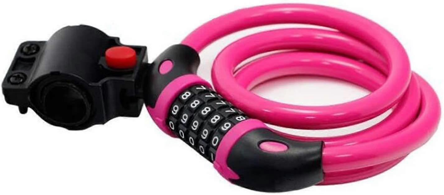 New product,High Security Bike Lock with Resettable 5-Digit Combination, 1.2m x 12mm (Pink)