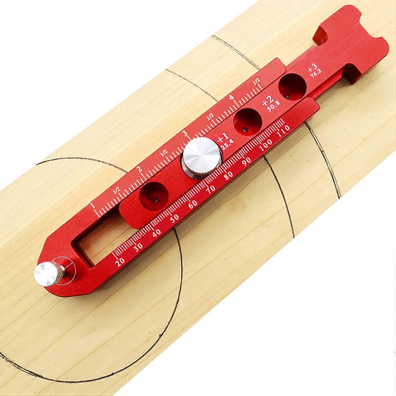 Wood Scriber Tool,Woodworking Compass Scriber Aluminum Alloy Adjustable Arc Drawing Ruler Drawing Circle Ruler Marking Gauge Metric and Inch Dual-Scal