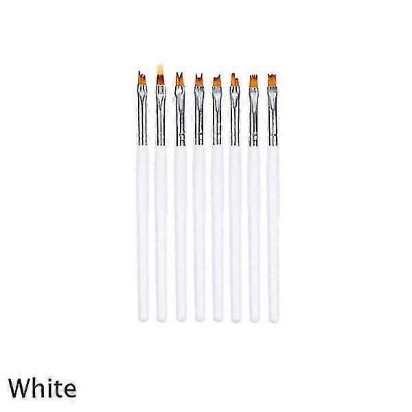 Manicure Flower Pen Painting Pen 8 Pcs/set (white 8 Pcs Set)