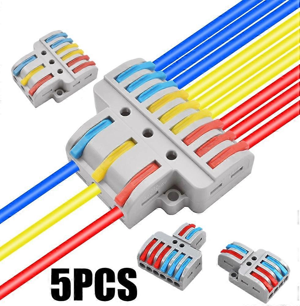 5 Pcs Wire Connector 2/3 In 4/6/9 Out Mini Fast Wire Connector Universal Wiring Cable Connector