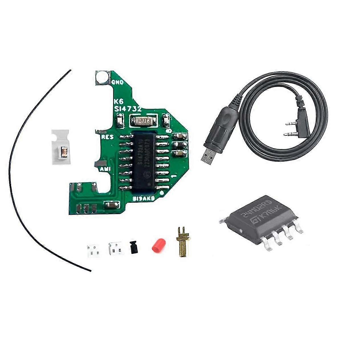 Si4732 Module And Crystal Oscillator+2m Expansion Chip+programming Cable Fpc For Uvk5/k6 Dual Antenna Solution
