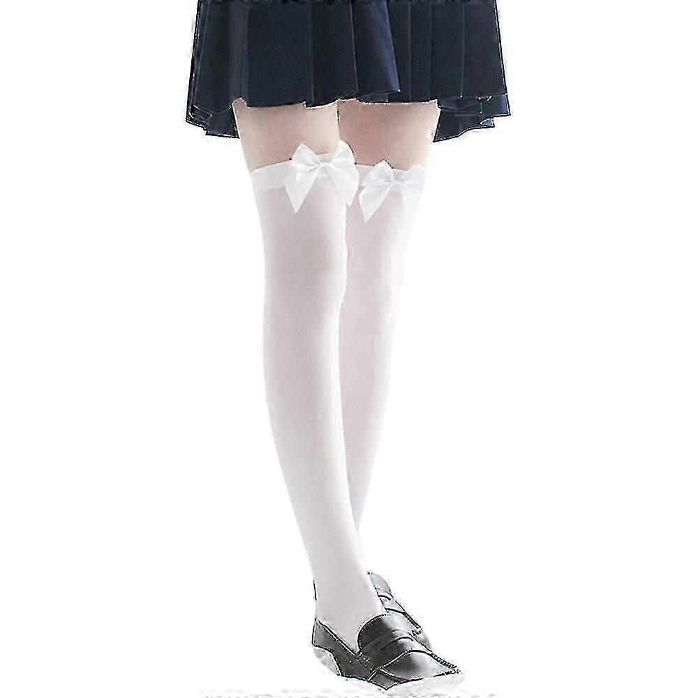 المخملية سيدة الربيع والخريف جوارب بيضاء القوس مثير الركبة الجوارب مثير جوارب