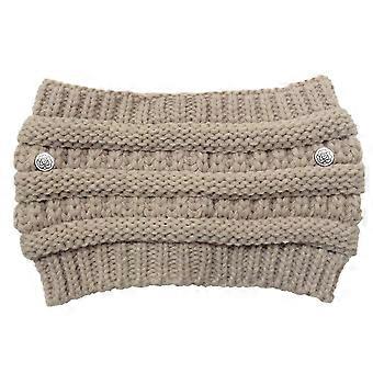 Winter Beanie Hat for Women Warm Knitted Hat Woolen Thread Twist Hair Band Button Can Hang Mask