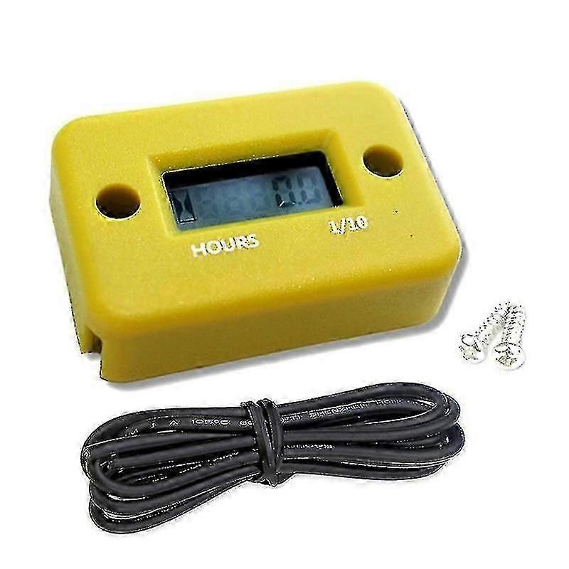 Small Digital Engine Tachometer Hour Meter Boat Scooter Mini Timer Accumulator,yellwo