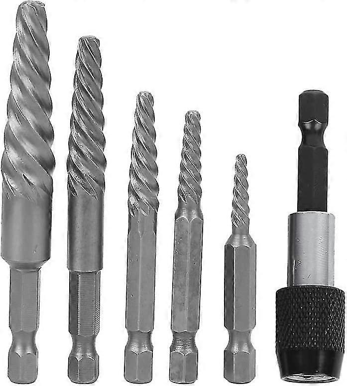 Screw Extractor, Spiral Groove, 6 Pieces,6165