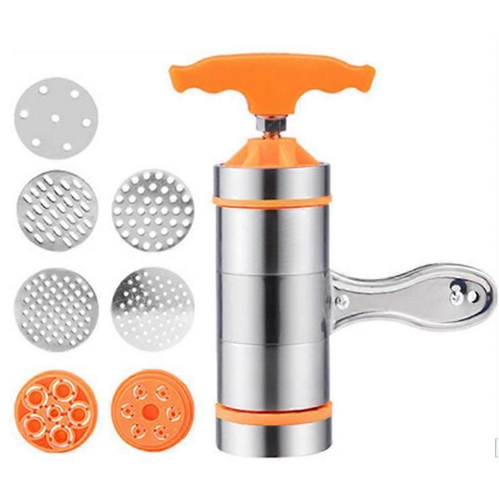 Stainless Steel Noodle Maker Manual Pasta Machine with 7 Press Molds for Ravioli Spaghetti Lasagna