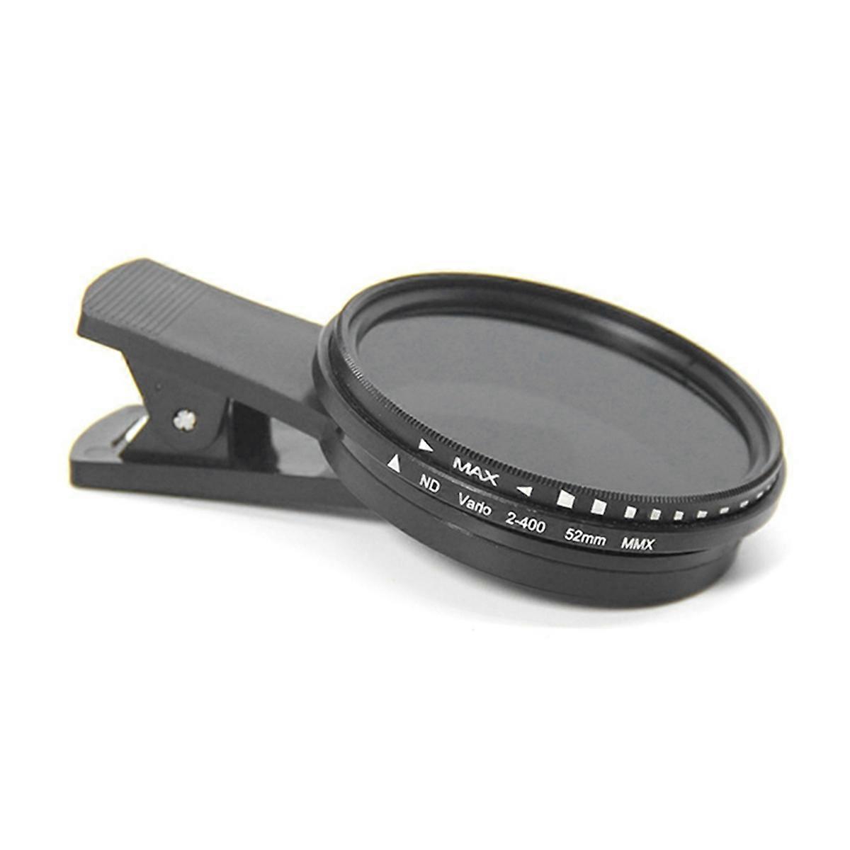 52mm Phone ND Filter ND2 to ND400 Clip-on Variable Neutral Density Filter for Phone Mobile Smart Ph