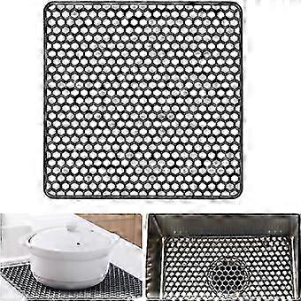 سيليكون بالوعة حامي حصيرة شبكة المطبخ بالوعة بطانة ، لمزرعة الفولاذ المقاوم للصدأ أو حوض البورسلين ، 34 سم × 34 سم (رمادي)