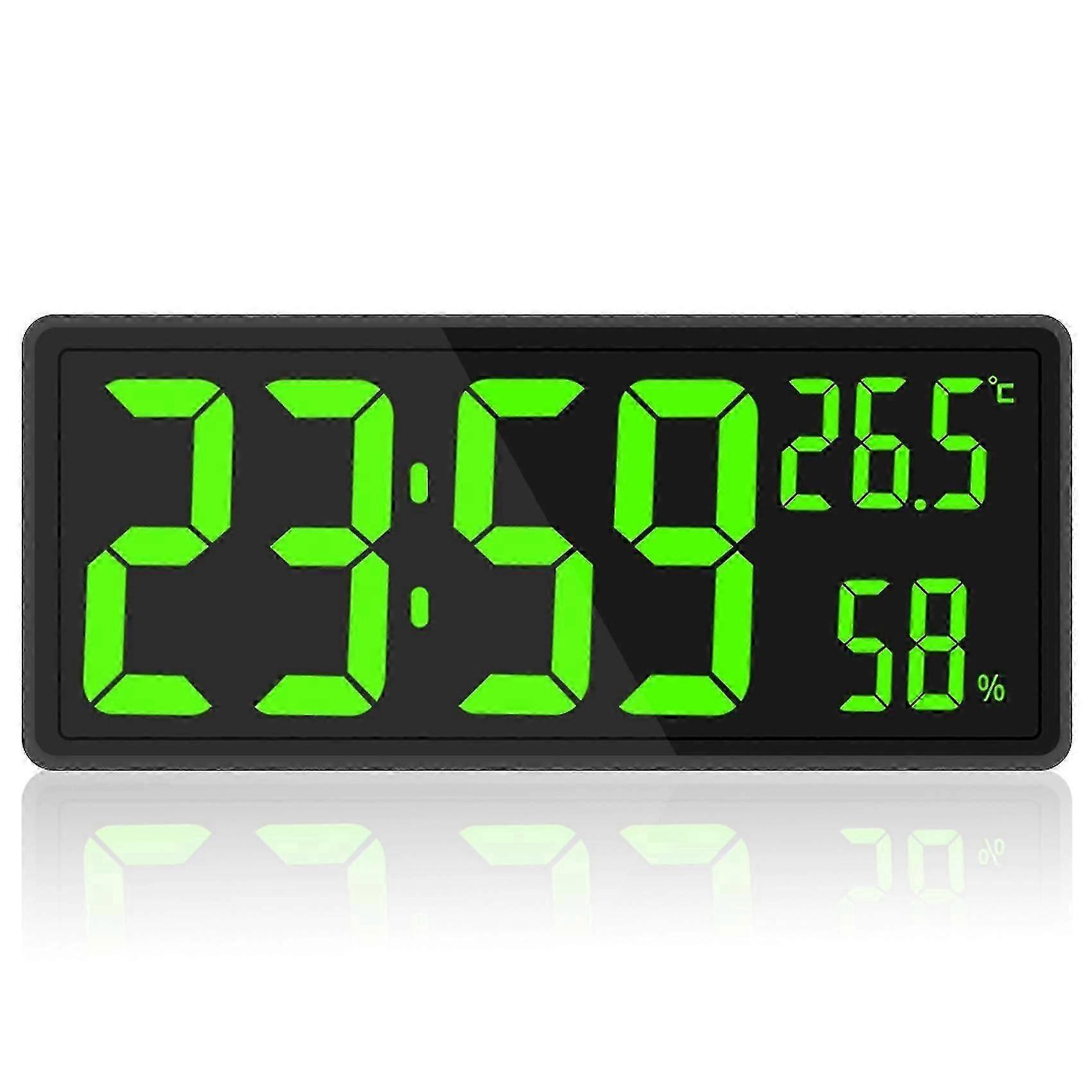 Led Digital Wall Clock, Large Digits Display,indoor Temperature&humidity,for Farmhouse, Home,classr NC