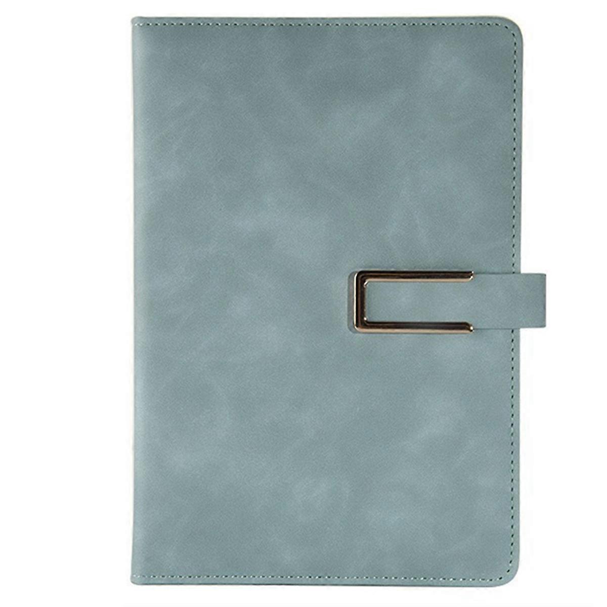 Retro A5 Leatherbound Notebook Soft Leather U-Shaped Magnetic Buckle Business Office Notebook Diary Notebook Light Blue