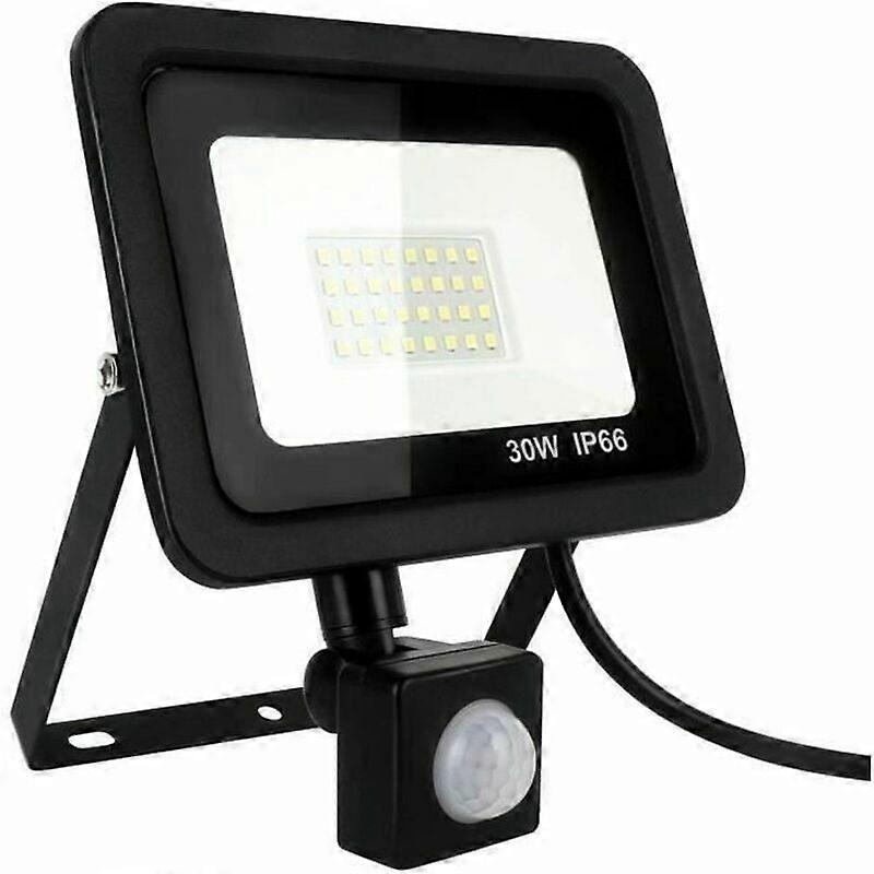 30W Outdoor LED Floodlight with Motion Detector, 6000K Spotlight