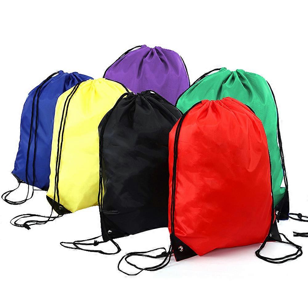 6PCS Drawstring Backpack Cinch Bag Drawstring Bags String Bag Backpack Bulk Draw String Sport Nylon Bag 6 Color