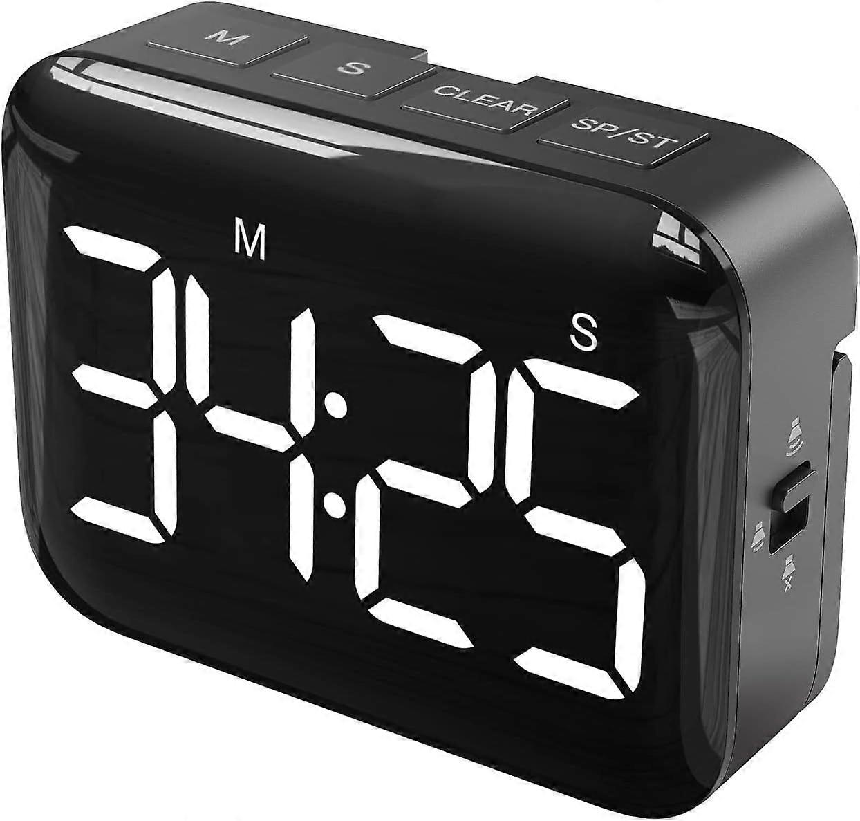 Digital Kitchen Timer for Cooking: Magnetic Countdown Timer with Large LED Display, Adjustable Volume and Brightness