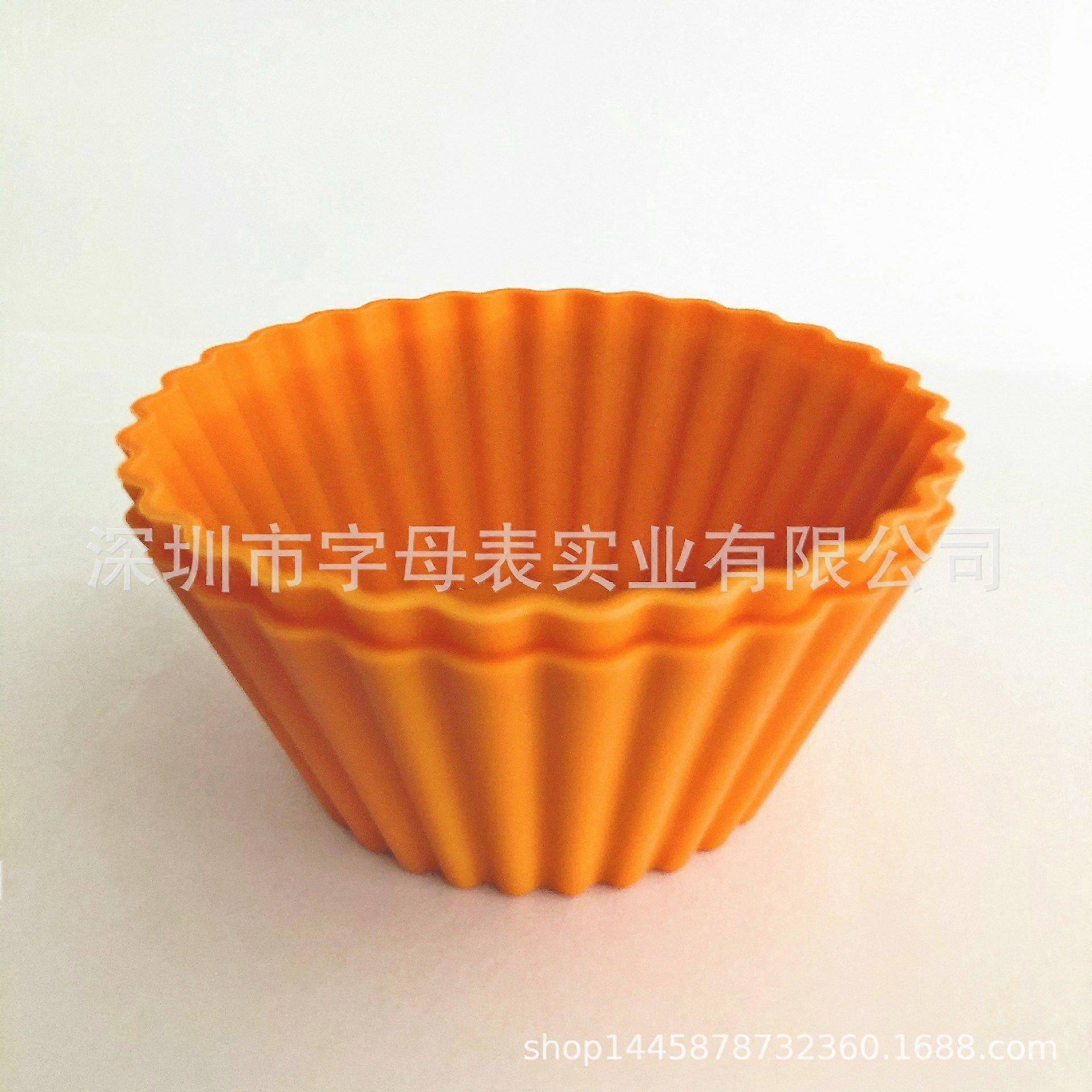 Silicone cake mold large 9cm (10 pieces)  orange