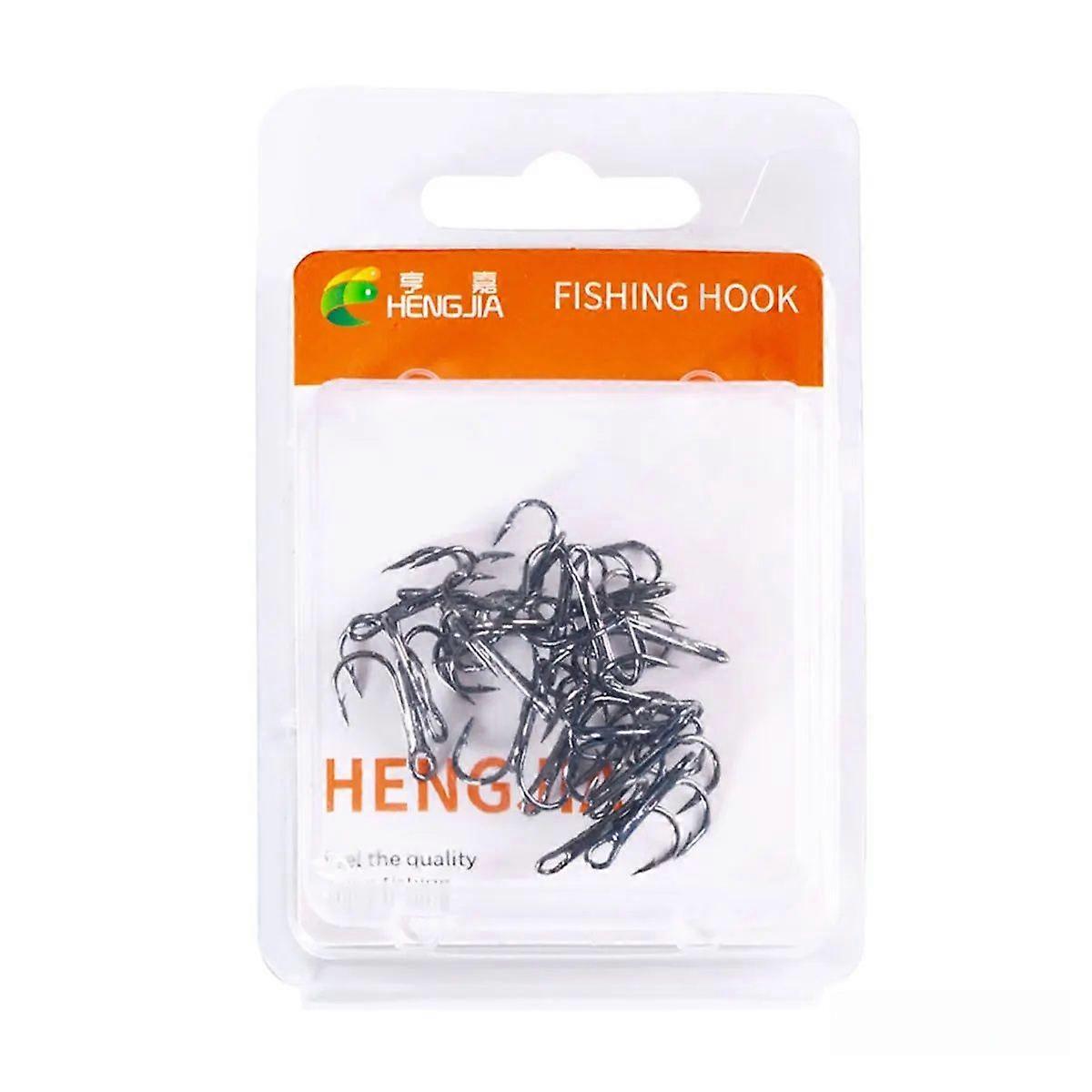 Hengjia 20pc High Carbon Steel Sea Fishing Hooks Three Prong Curved Hooks Set Ancora Hooks for Boat Fishing
