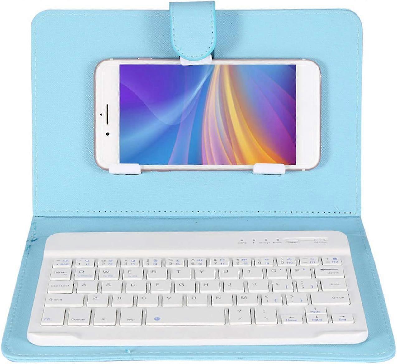Mobile Bluetooth Keyboard with Leather Case, Universal Wireless Keyboard for Tablets and Laptops, 2-in-1 Design