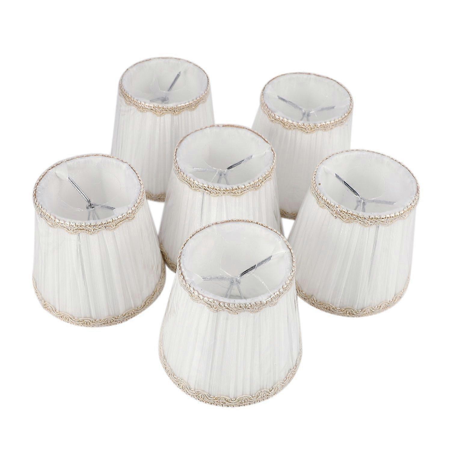 Chandelier Shades,ONLY for Candle Bulbs,Clip-On Lamp Shades,Set of 6, White