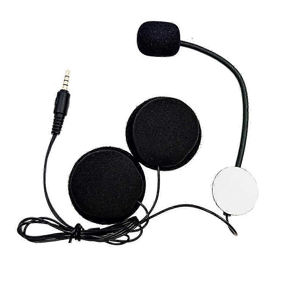 Motorcycle Helmets Intercom Mic Headset 2 Speakers 32 Microphone compatible with Half-Motorcycle Helmet Straight Plug