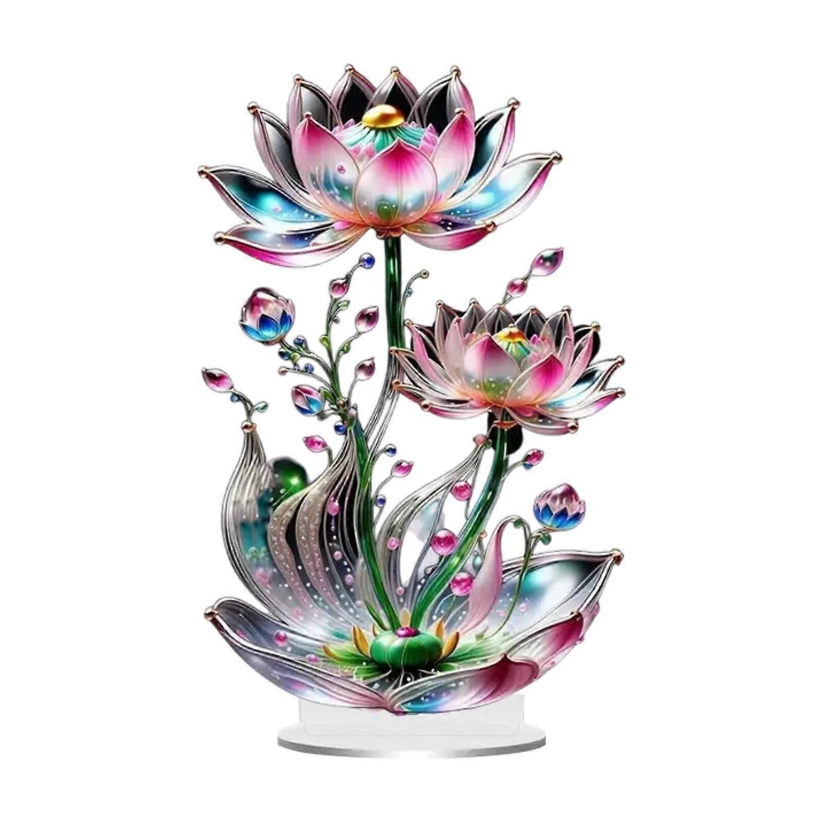 Panneau acrylique 2D avec base décorative pour table de salon