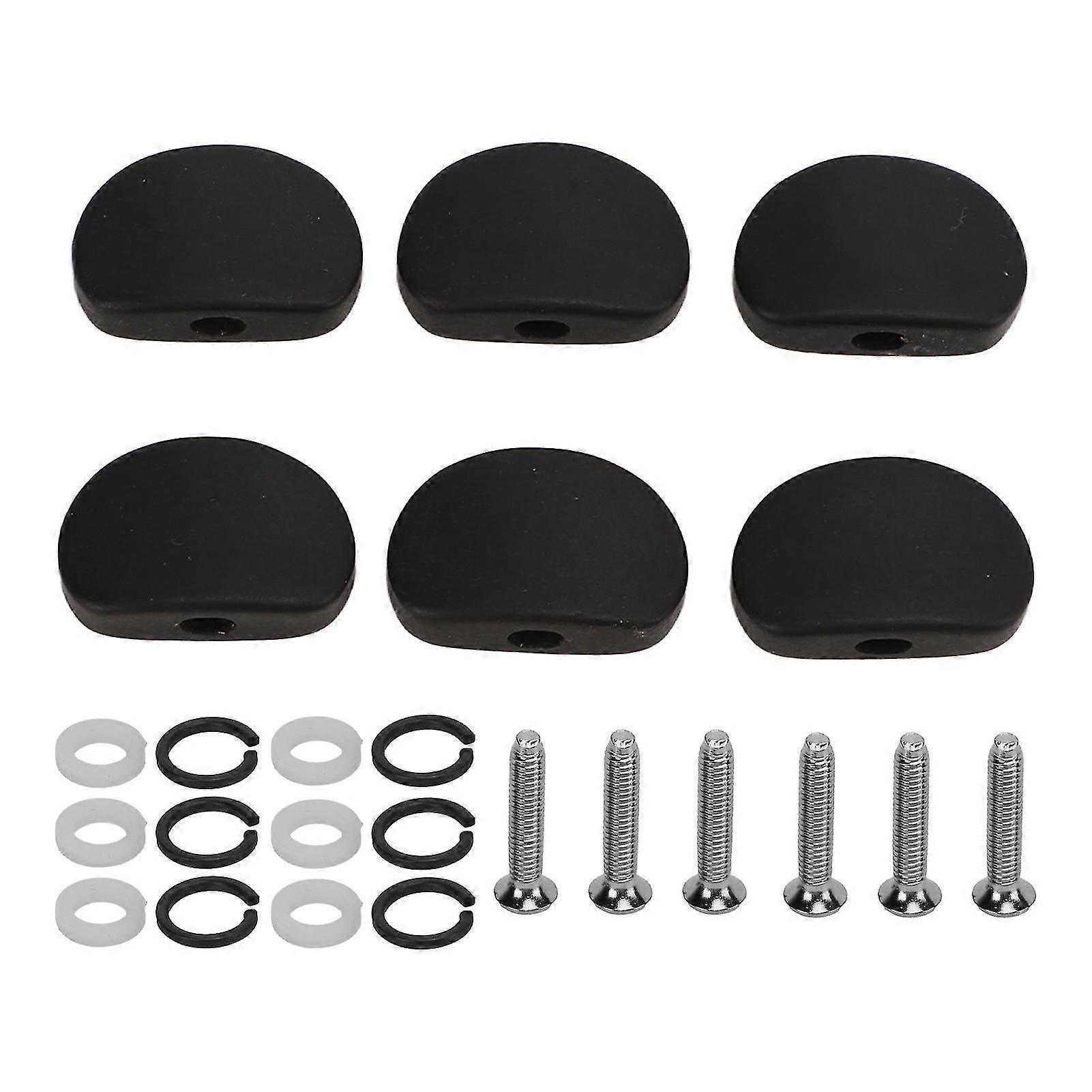 2024 6Set Guitar Tuning Peg Buttons Ebony Metal Tuner Machine Head Button compatible Electric GuitarsLarge Oval