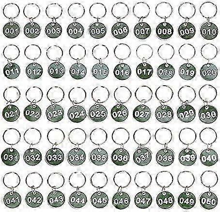 1-50 Numbers Key Chain Numbers Tags Locker Gym Key Rings Engraved Number With Key Rings Key Ring Aluminum Numbers Tag