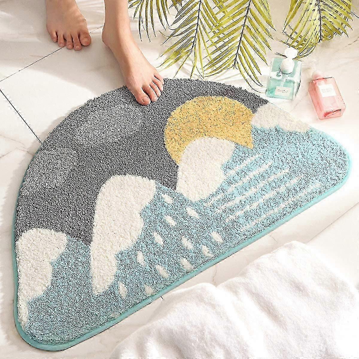 Floor Mat Small Fresh Semicircle Carpet Bathroom Non-slip Mat Absorbent Foot Padabove Genting