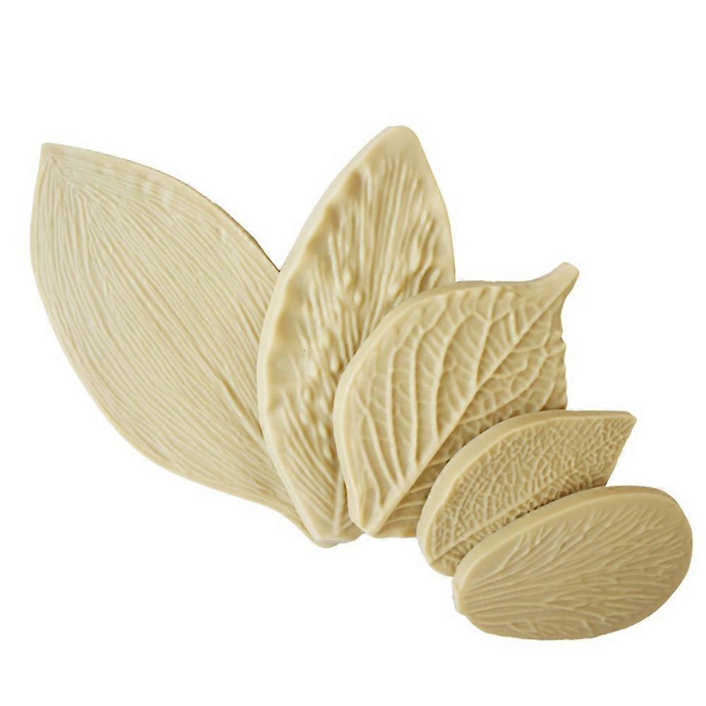 3D Leaf Biscuit Cookie Cutters Molds - Set of 5 Silicone Bakery Decorating Tools for Baking and Crafts