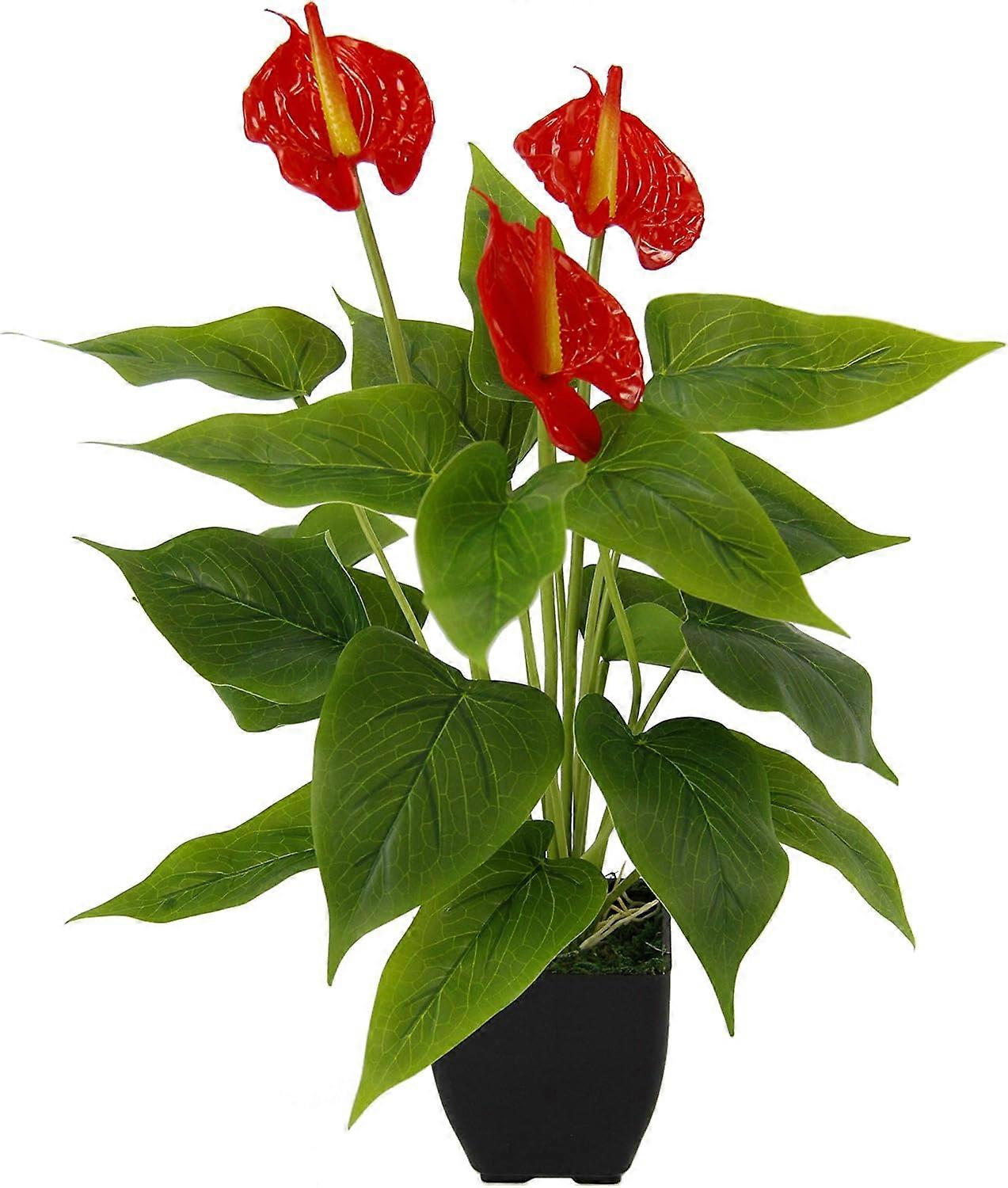Highly realistic 21-head anthurium-red