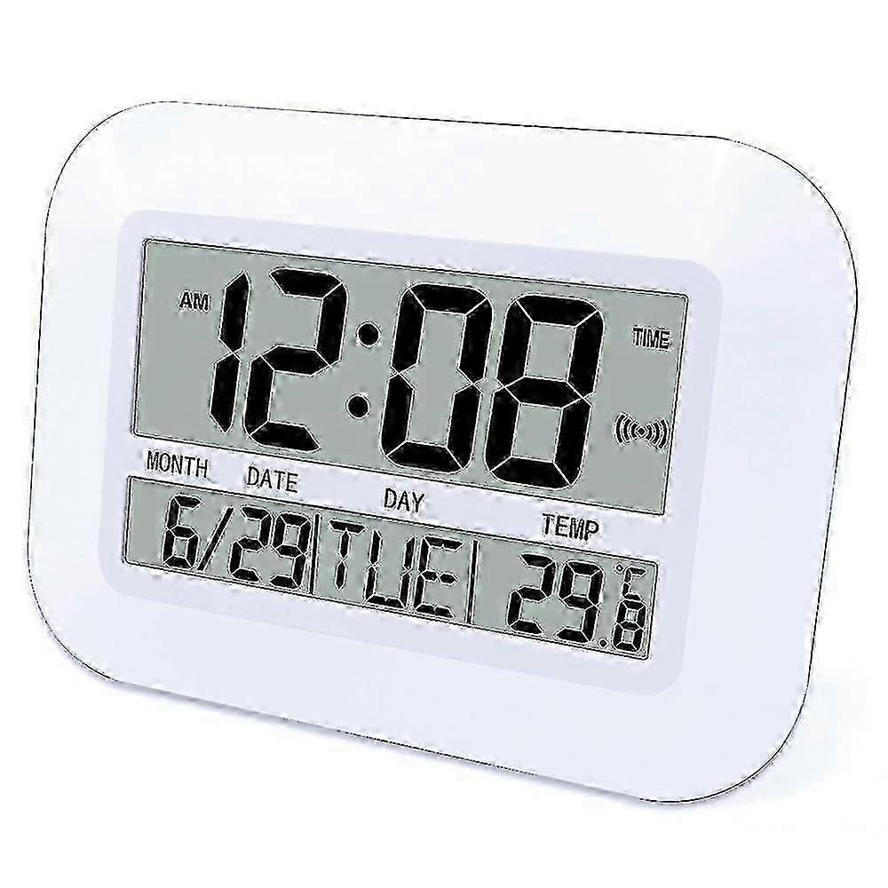 Digital Wall Clock Battery Operated Simple Temperature Calendar Date Day Office