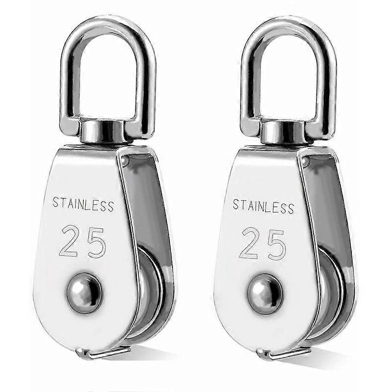 Stainless Steel Pulley Block, Environmentally Friendly And Robust For Wide Application Range In Outdoor And Indoor Activities (2Pcs)