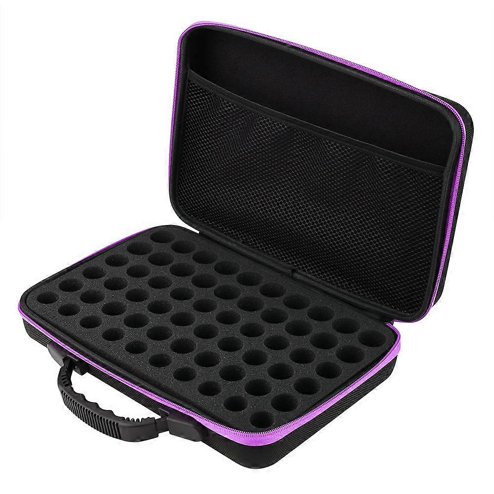 Portable Essential Oil Organizer, Hard Shell Protection Guards Your 5Ml 15Ml Bottles, Space Saving Design For Travel And Everyday Use (Purple)