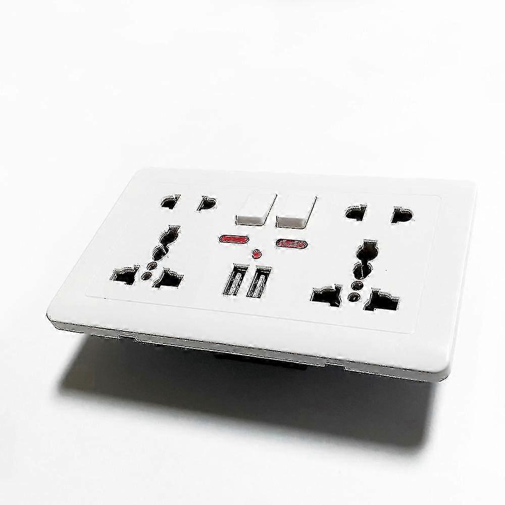 Power Strip, with 2 Switches, Multiple AC Outlets and 2 USB Ports, Ideal for Home and Office Use